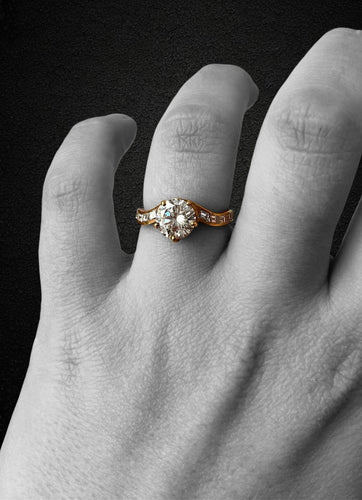 Bague Bague de fiançailles - Diamant 1,69 carat en or jaune 58 Facettes