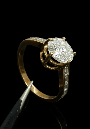 Bague Bague de fiançailles - Diamant 1,69 carat en or jaune 58 Facettes