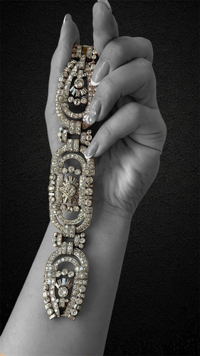 Bracelet Art Déco - Bracelet en or blanc et diamants 58 Facettes