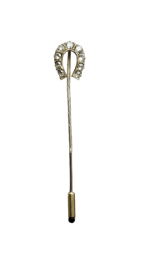 Spillone da cravatta austro-hongrois en or rose 14K et diamants 58 Facettes