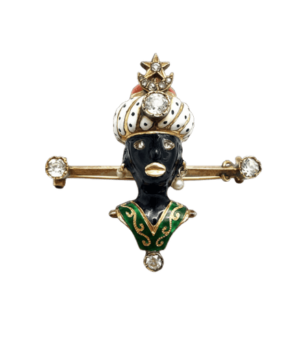Broche Agostino Gigante - Spilla Moretto en or et émail polychrome 58 Facettes