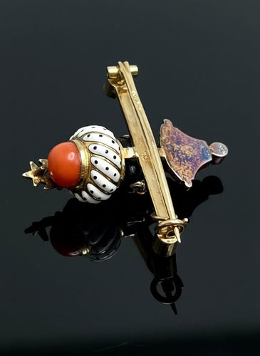 Broche Agostino Gigante - Spilla Moretto en or et émail polychrome 58 Facettes