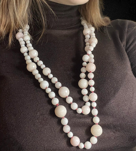 Collier Collier - Perles facettées en quartz rose 58 Facettes