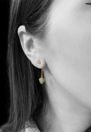 Boucles d'oreilles Boucles d’oreilles à clip en or jaune 18 carats et chrysoprase 58 Facettes