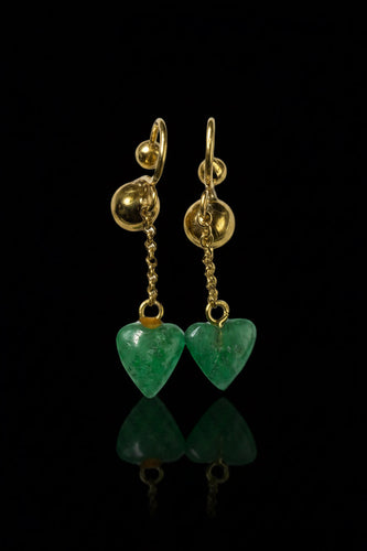 Boucles d'oreilles Boucles d’oreilles à clip en or jaune 18 carats et chrysoprase 58 Facettes