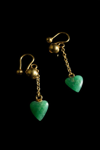 Boucles d'oreilles Boucles d’oreilles à clip en or jaune 18 carats et chrysoprase 58 Facettes