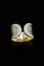 Bague 53 Bague bandeau tricolore en or jaune, blanc et rose avec diamants 58 Facettes