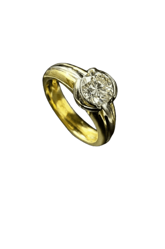 Valenzana - Ring Solitaire in 18-carat yellow gold with 1.45 ct diamond 