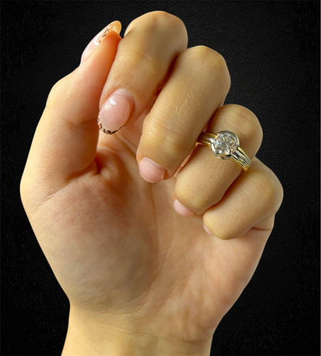 Bague 53 Valenzana - Bague solitaire diamant naturel 1,45 ct en or 18 carats 58 Facettes