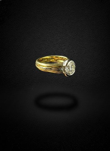 Bague 53 Valenzana - Bague solitaire diamant naturel 1,45 ct en or 18 carats 58 Facettes