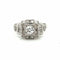 Bague 57 Art déco - Bague de fiançailles diamant en or blanc 18k 58 Facettes