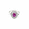 Bague 55 Bague cluster en or blanc 18k rubis diamants 58 Facettes
