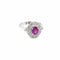 Bague 55 Bague cluster en or blanc 18k rubis diamants 58 Facettes