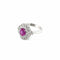 Bague 55 Bague cluster en or blanc 18k rubis diamants 58 Facettes