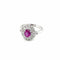 Bague 55 Bague cluster en or blanc 18k rubis diamants 58 Facettes