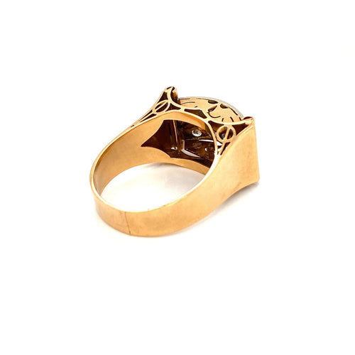 Bague 52 Art déco - Bague en or jaune 18 k diamants 58 Facettes