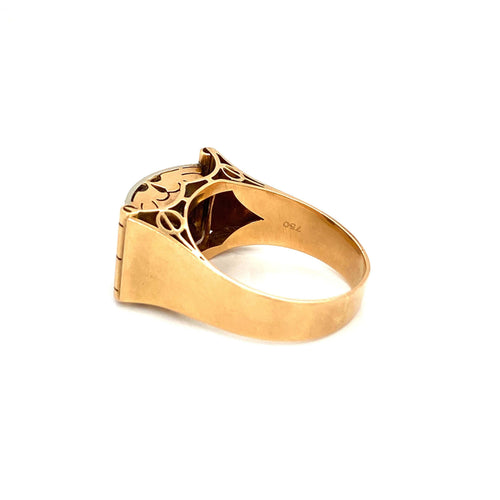 Bague 52 Art déco - Bague en or jaune 18 k diamants 58 Facettes