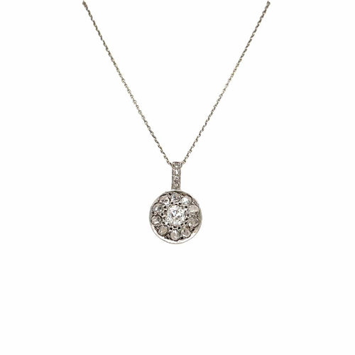 Pendentif Art déco - Pendentif en or blanc 18k diamants 58 Facettes