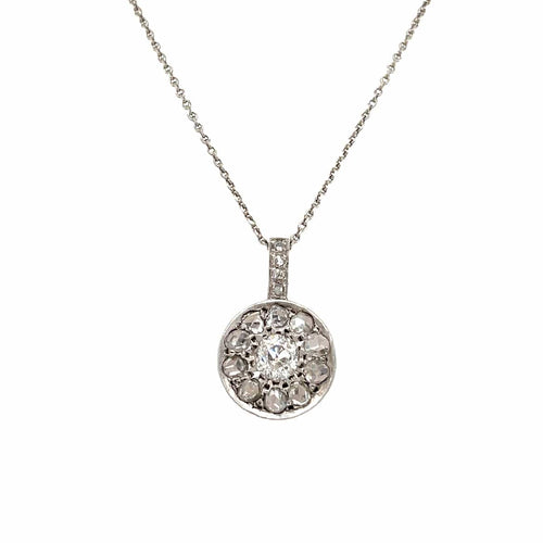 Pendentif Art déco - Pendentif en or blanc 18k diamants 58 Facettes
