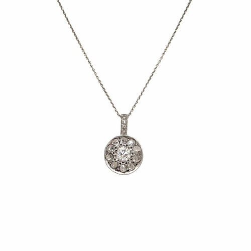 Pendentif Art déco - Pendentif en or blanc 18k diamants 58 Facettes