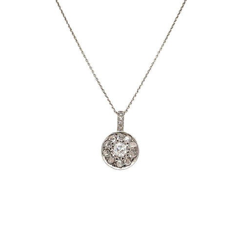 Pendentif Art déco - Pendentif en or blanc 18k diamants 58 Facettes