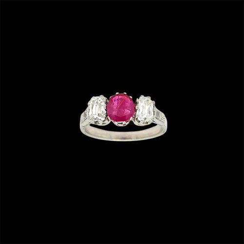 Bague Art Déco - Bague en or 18k avec rubis et diamants 58 Facettes