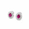 Boucles d'oreilles Vintage - Boucles d'oreilles puces en or blanc 18k rubis et diamants 58 Facettes
