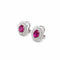 Boucles d'oreilles Vintage - Boucles d'oreilles puces en or blanc 18k rubis et diamants 58 Facettes