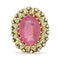 Bague 52 Bague cocktail vintage en or rose et blanc 18k, rubellite 12 ct et diamants 58 Facettes