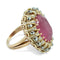 Bague 52 Bague cocktail vintage en or rose et blanc 18k, rubellite 12 ct et diamants 58 Facettes