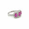 Bague 56 Bague trois pierres rubis et diamants en or 18k 58 Facettes
