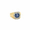 Bague 54 Art déco - Bague saphir et diamants en platine et or jaune 58 Facettes
