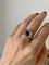 Art Deco - Ring in platinum and yellow gold, Ceylon sapphire and diamonds 