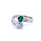 Bague 59 Vous et Moi - Bague en or blanc 18k émeraude et diamants 58 Facettes