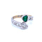 Bague 59 Vous et Moi - Bague en or blanc 18k émeraude et diamants 58 Facettes