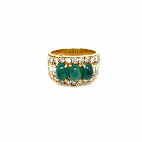 Bague Bulgari - Bague Trombino en or jaune, émeraudes et diamants 58 Facettes