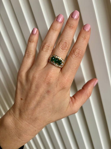 Bague Bulgari - Bague Trombino en or jaune, émeraudes et diamants 58 Facettes
