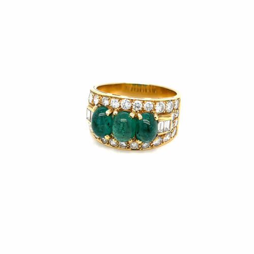 Bague Bulgari - Bague Trombino en or jaune, émeraudes et diamants 58 Facettes