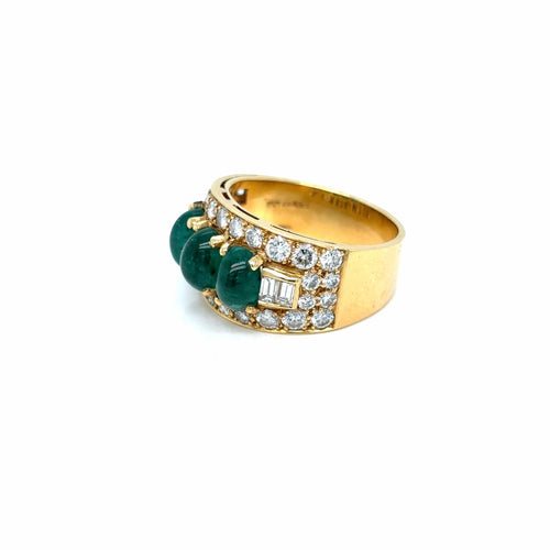 Bague Bulgari - Bague Trombino en or jaune, émeraudes et diamants 58 Facettes