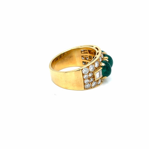 Bague Bulgari - Bague Trombino en or jaune, émeraudes et diamants 58 Facettes
