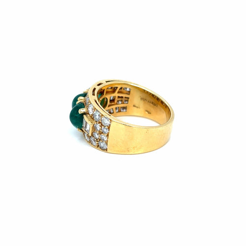 Bague Bulgari - Bague Trombino en or jaune, émeraudes et diamants 58 Facettes