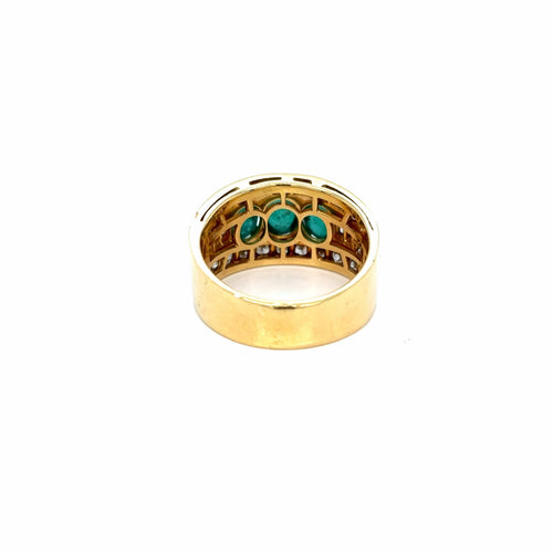 Bague Bulgari - Bague Trombino en or jaune, émeraudes et diamants 58 Facettes