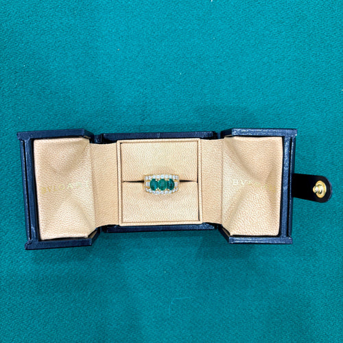 Bague Bulgari - Bague Trombino en or jaune, émeraudes et diamants 58 Facettes