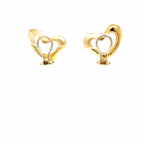 Boucles d'oreilles Tiffany & Co. Elsa Peretti - Boucles d'oreilles Open Heart en or jaune 18k 58 Facettes