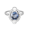 Inel Belle Époque din aur gri, safir neîncălzit și diamante 