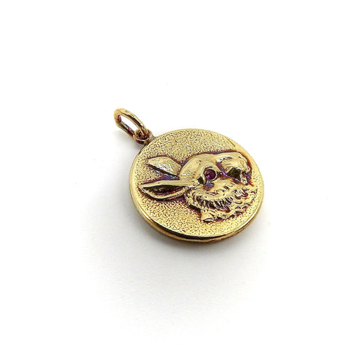 Pendentif Cute as a Button - Pendentif lapin en or 14K et rubis 58 Facettes