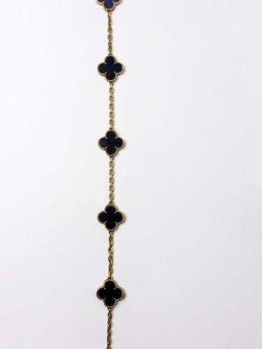 Van Cleef & Arpels Vintage Alhambra - Sautoir en or jaune et onyx 58 Facettes BO/260260