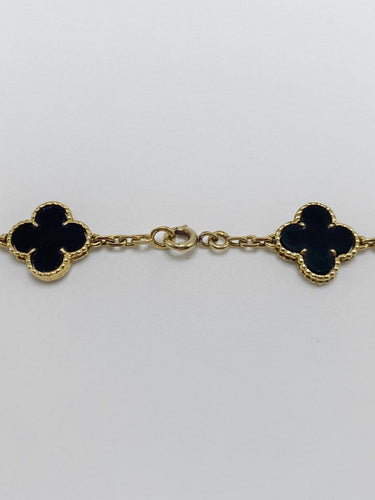 Van Cleef & Arpels Vintage Alhambra - Sautoir en or jaune et onyx 58 Facettes BO/260260