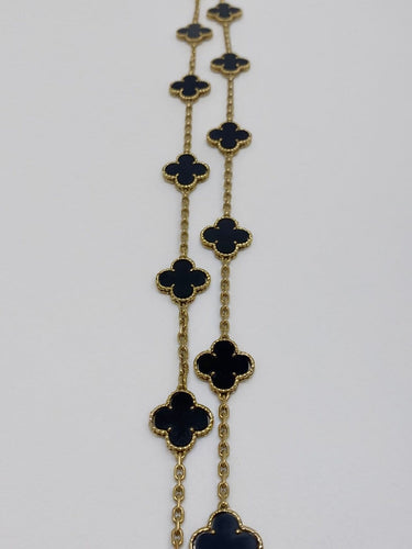 Van Cleef & Arpels Vintage Alhambra - Sautoir en or jaune et onyx 58 Facettes BO/260260