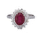 56 Bague en or blanc 18 kt avec rubis et diamants 58 Facettes AN543 (0099)
